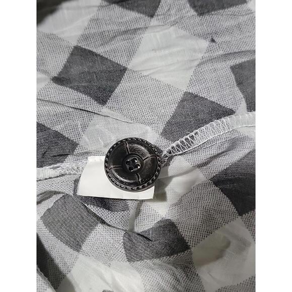 Ki Meng Top Blouse Fit M Checkered Wrinkled Polyester Lagenlook Art to Wear #C - Picture 13 of 14